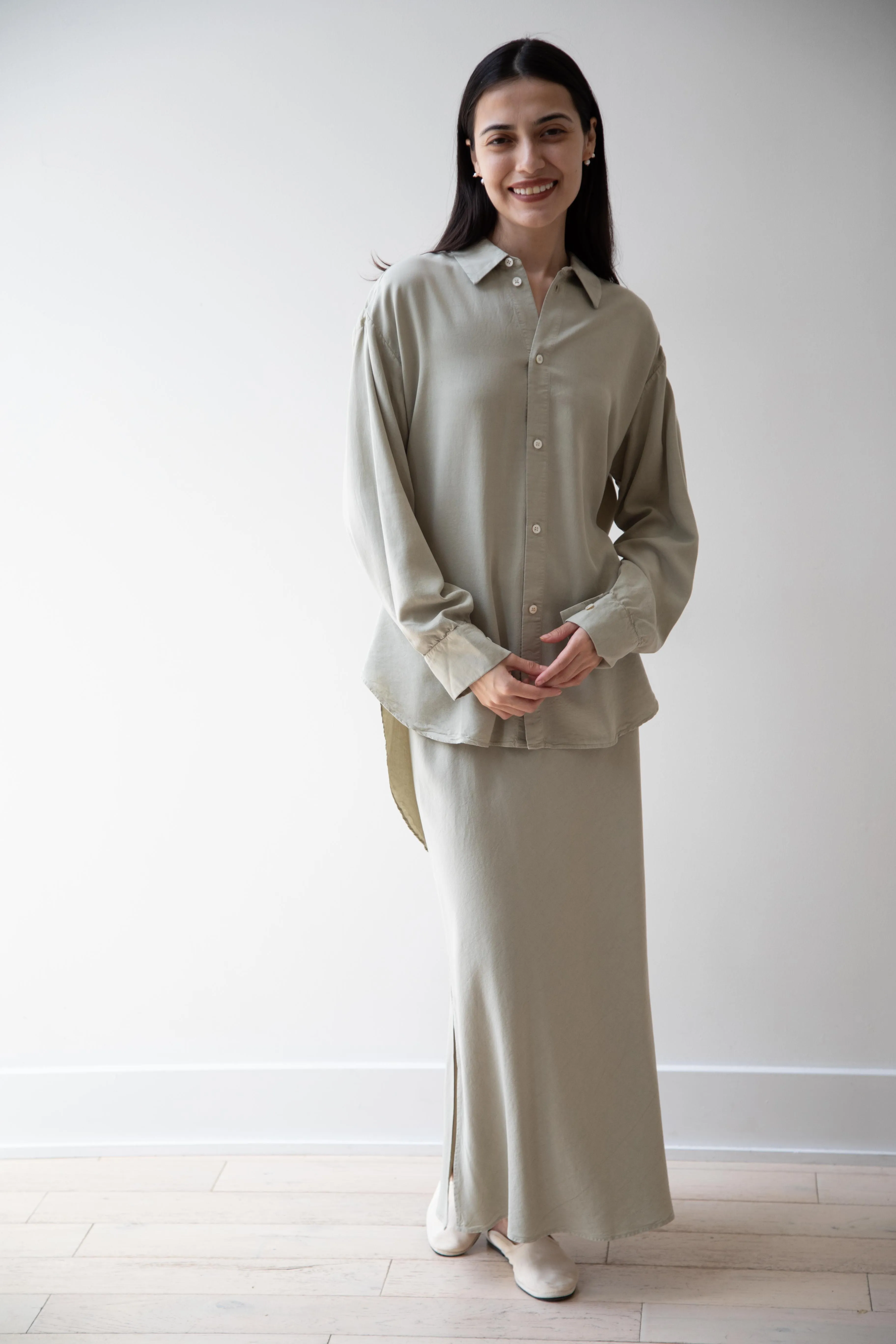 Wright & Doyle | Bias Skirt in Linden Green