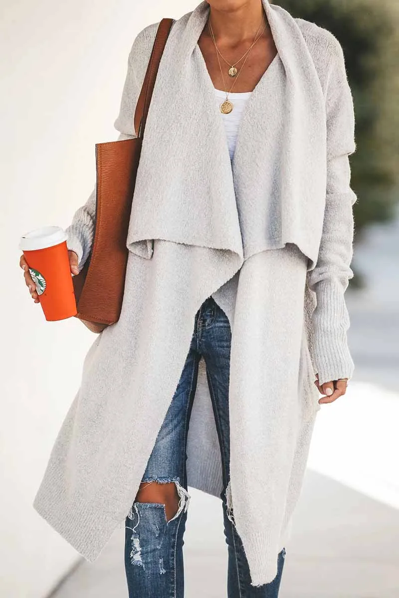Xieyinshe Xieyinshe Pure Color Casual Loose Coat