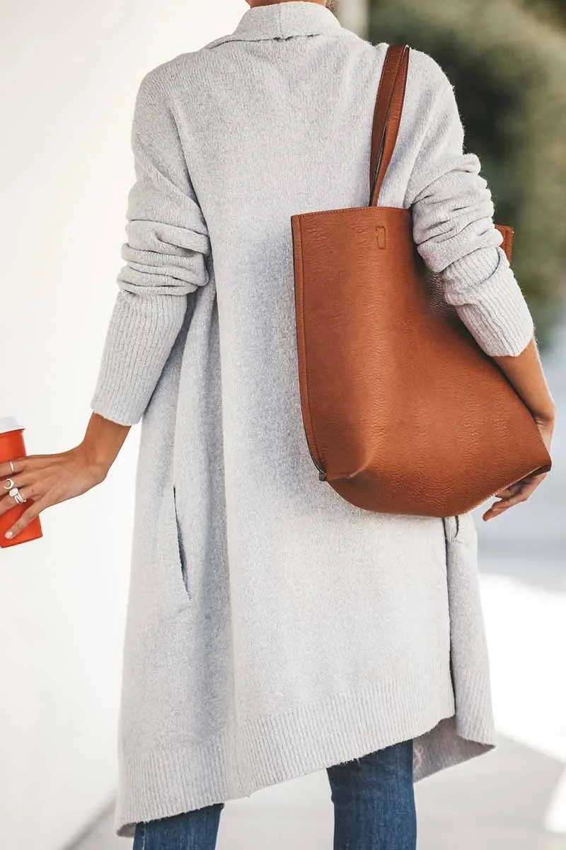 Xieyinshe Xieyinshe Pure Color Casual Loose Coat