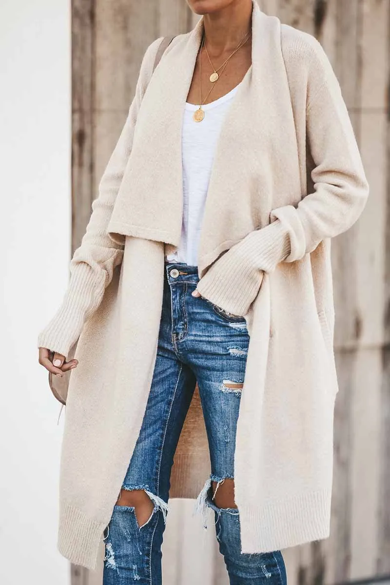 Xieyinshe Xieyinshe Pure Color Casual Loose Coat
