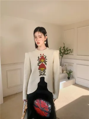 Y2K Floral Asymmetric Hem Top