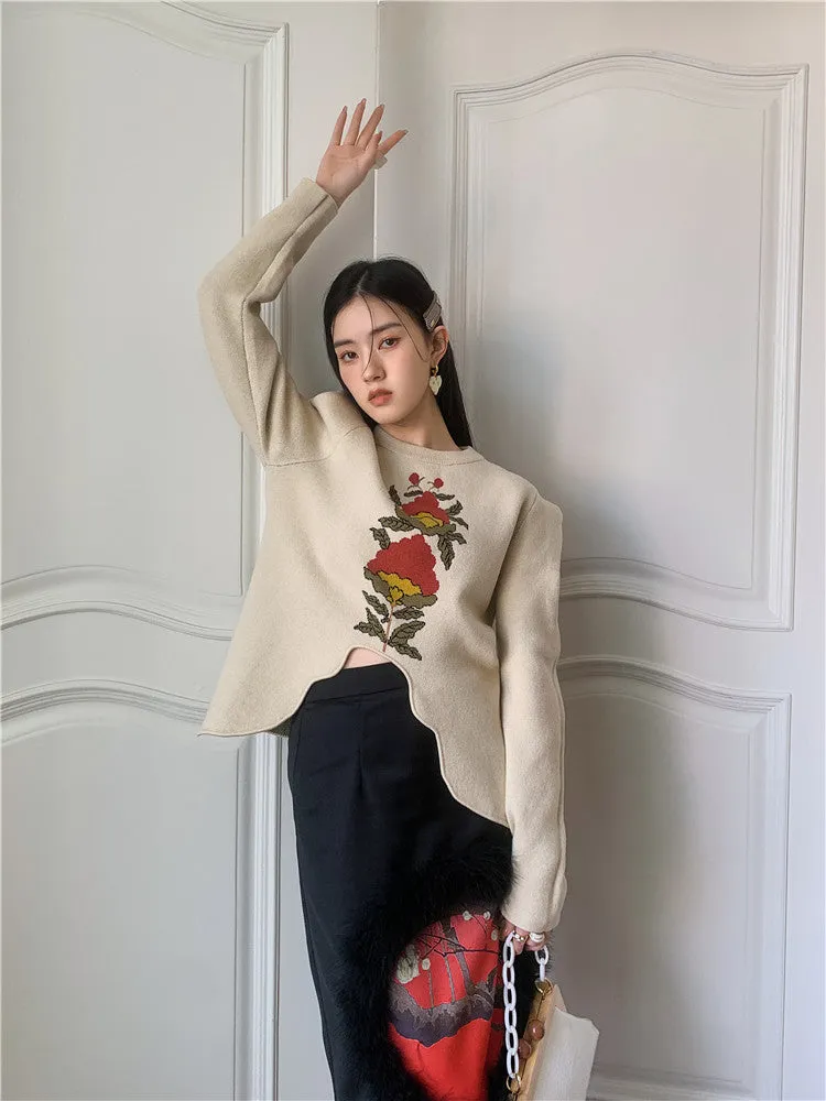 Y2K Floral Asymmetric Hem Top