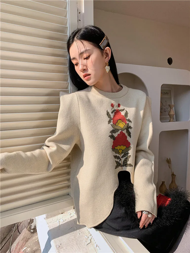 Y2K Floral Asymmetric Hem Top