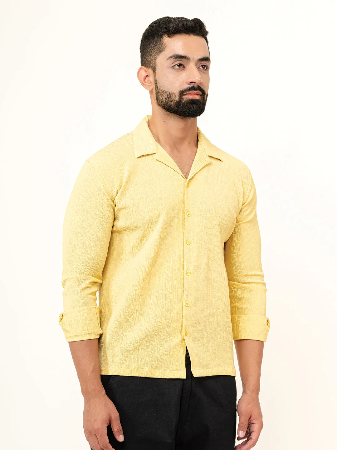 Yellow Full Sleeve Popcorn Shirt