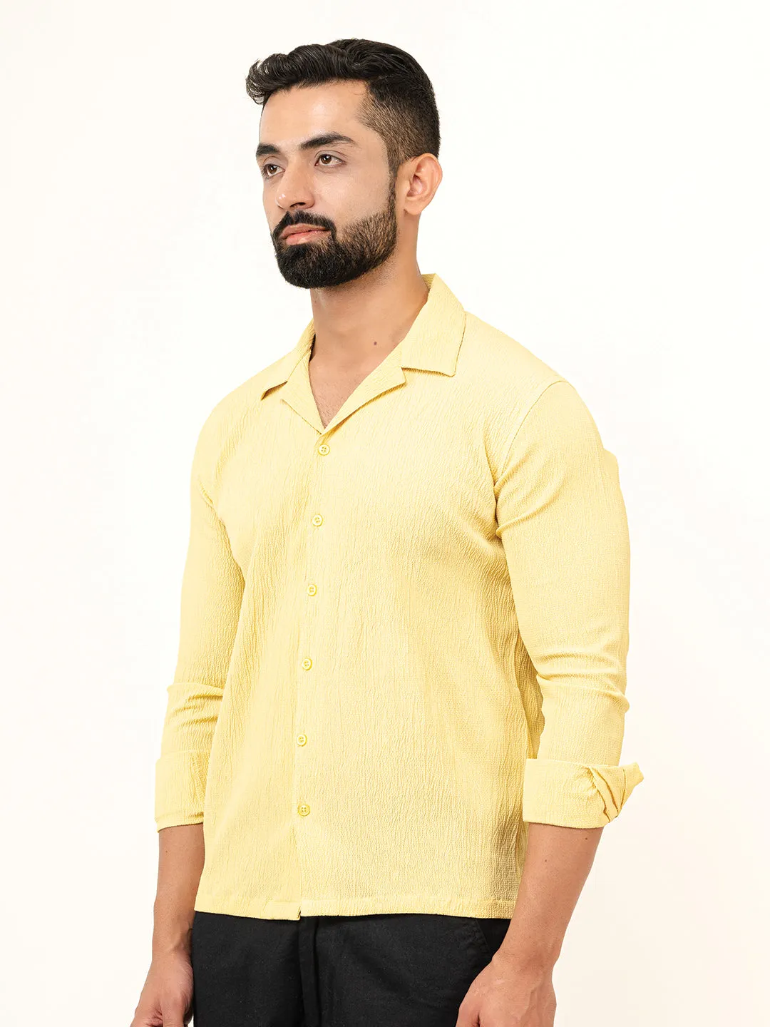 Yellow Full Sleeve Popcorn Shirt