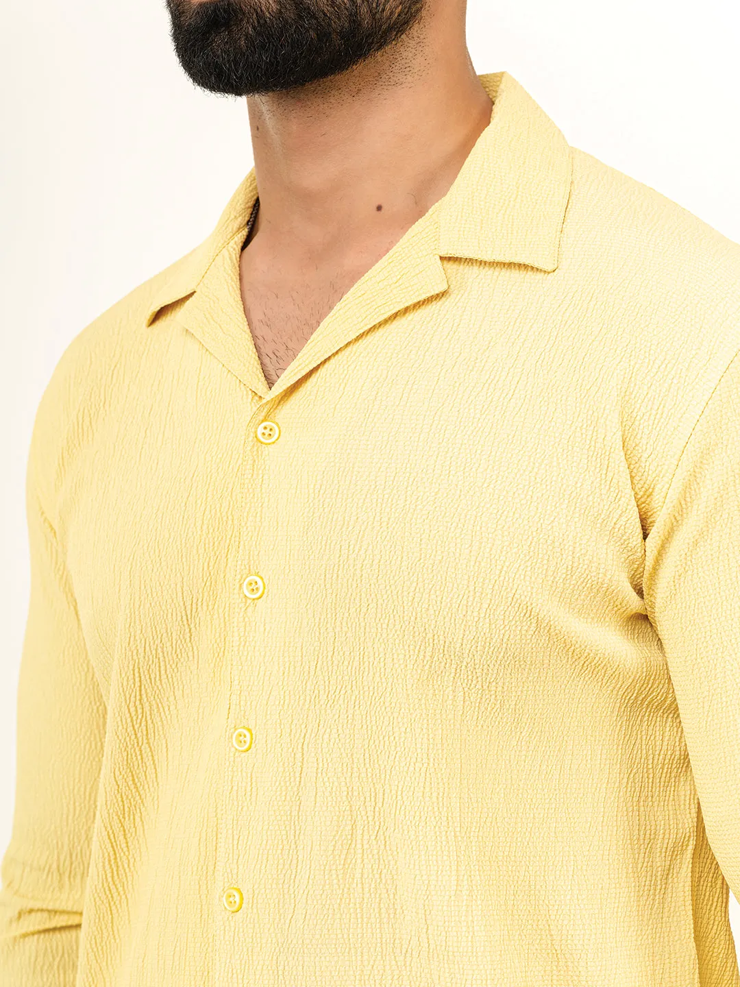 Yellow Full Sleeve Popcorn Shirt