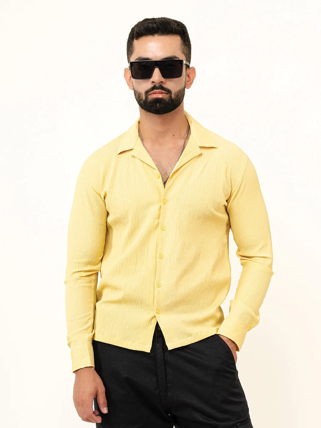 Yellow Full Sleeve Popcorn Shirt