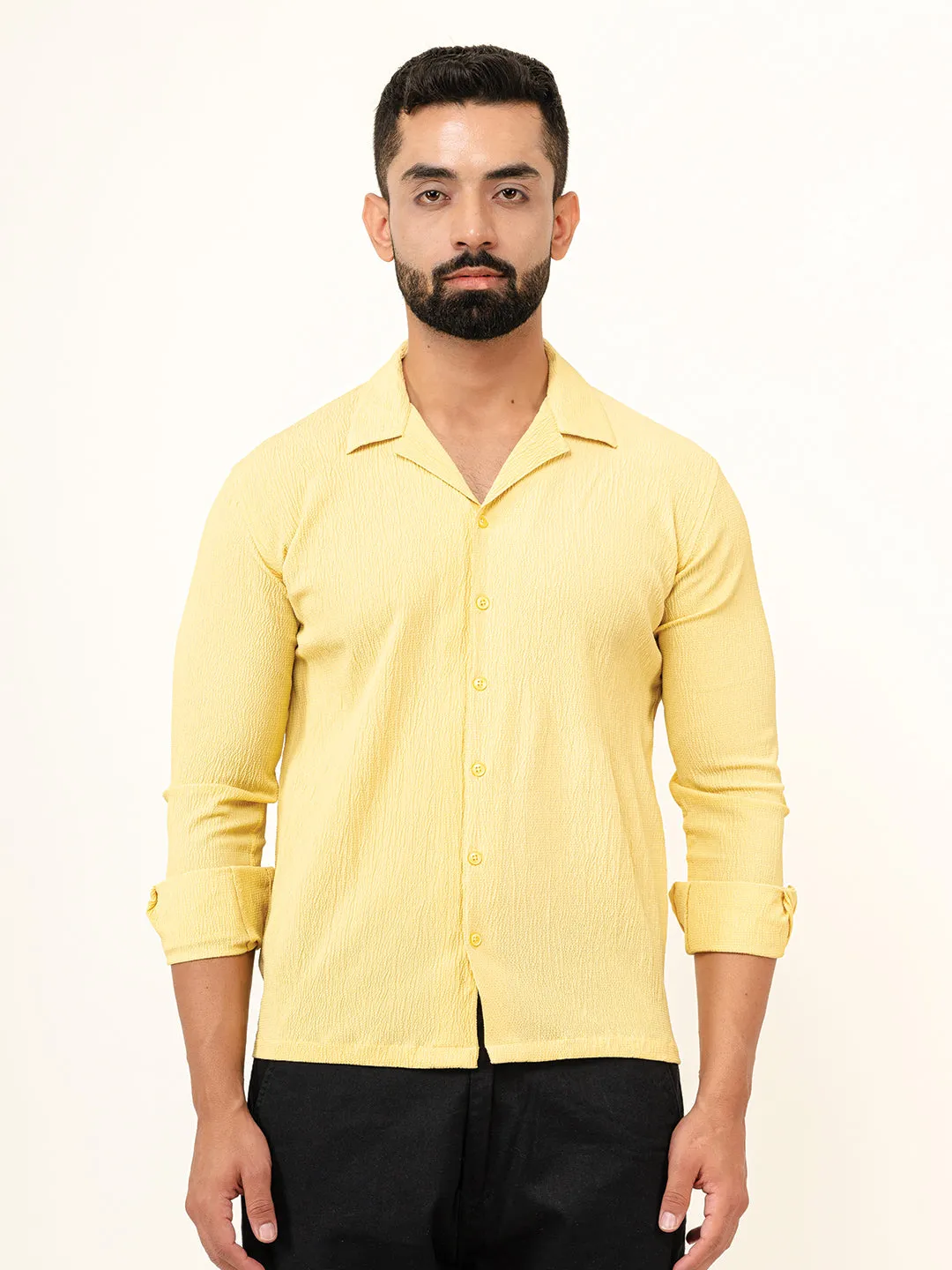 Yellow Full Sleeve Popcorn Shirt