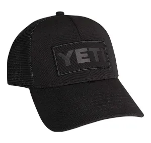 Yeti Black On Black Patch Trucker Hat