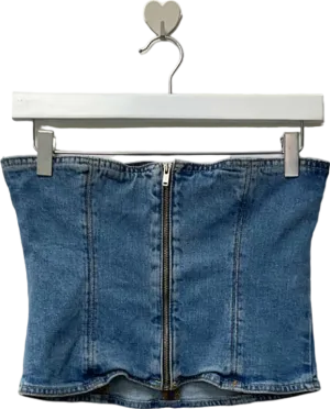 Zara Blue Denim Corset Top XS