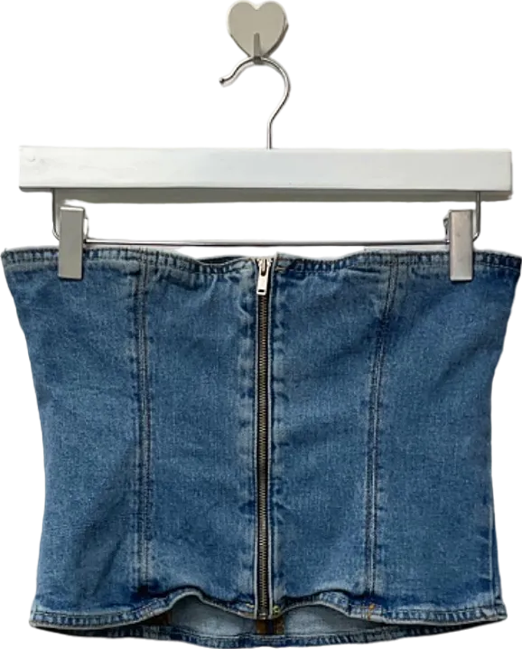 Zara Blue Denim Corset Top XS