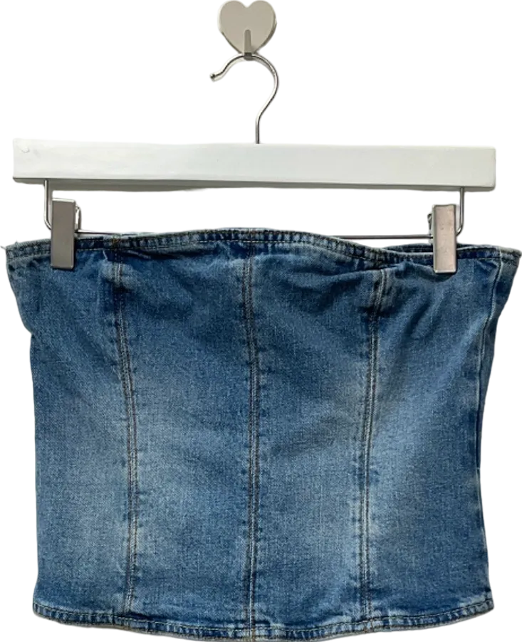 Zara Blue Denim Corset Top XS