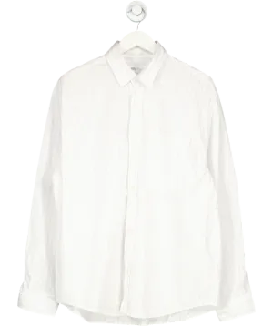 ZARA White Textured Regular Fit Shirt UK L
