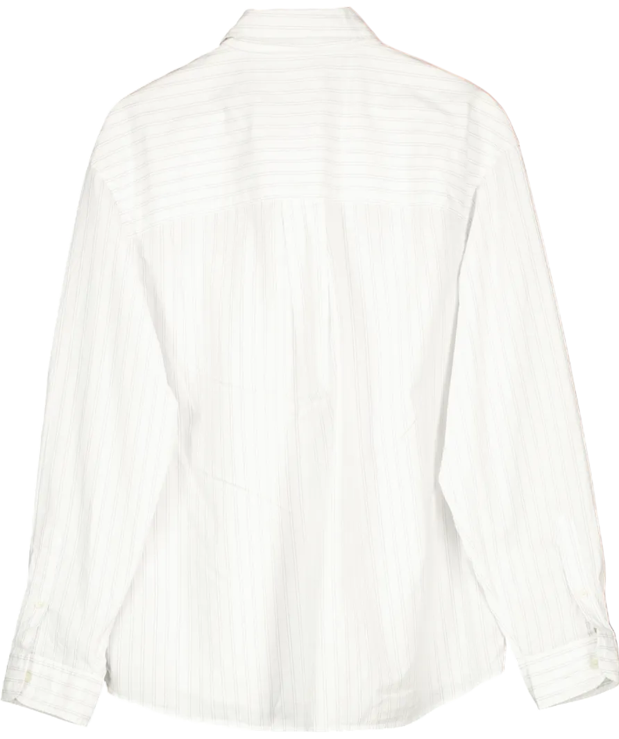 ZARA White Textured Regular Fit Shirt UK L