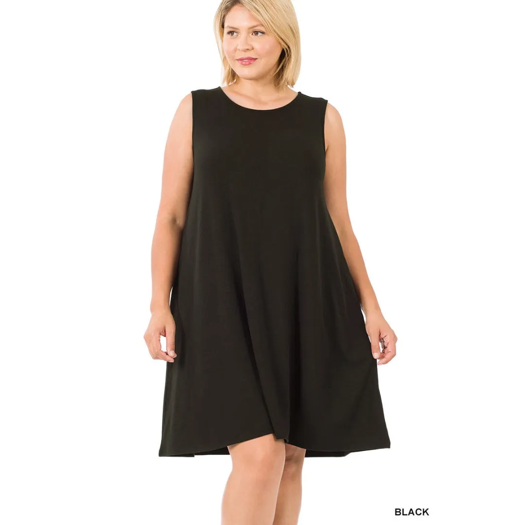 Zenana Magenta A-Line Loose Fit Sleeveless Mini Dress RD-9494